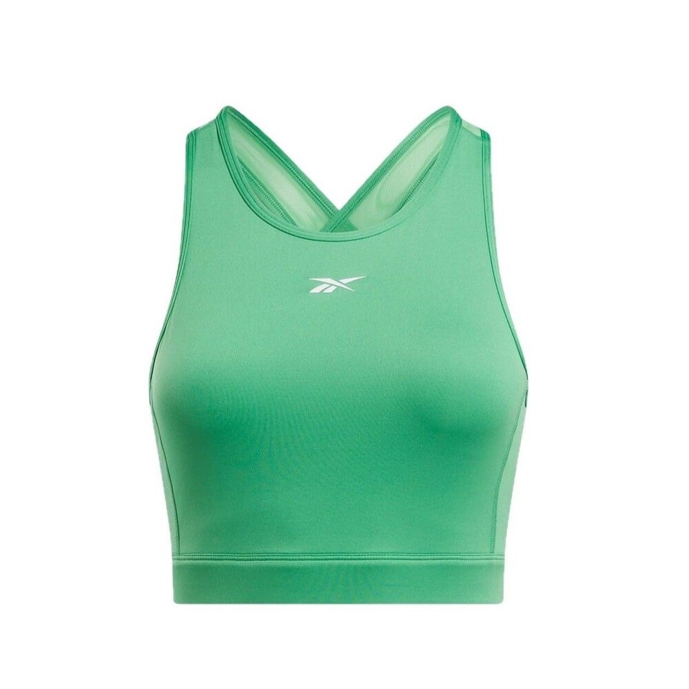 Reebok Womens S Sports Green Identity Train Vector Cross Back Sports Bra NWTBW70